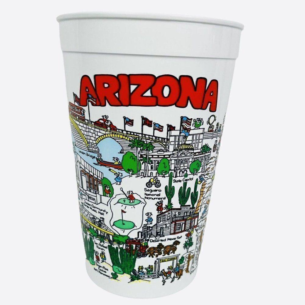 Barb McClain Arizona Vintage 1990 Large Plastic Cup McDonalds Coca Cola Landmark